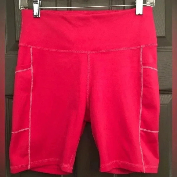 JESSICA SIMPSON Hot Pink Tummy Control Active Bike Shorts - Picture 1 of 6